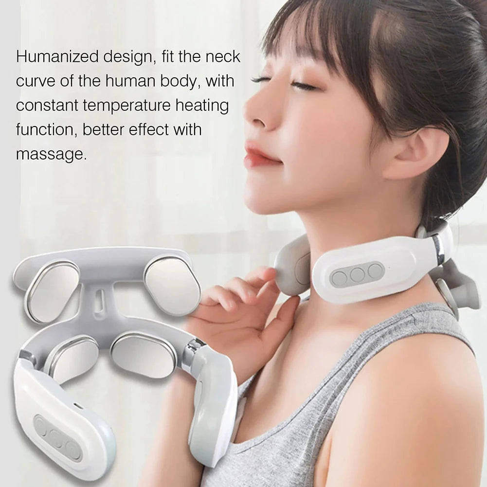 Portable 4 Head Rechargeable Vibration Back Massager For Muscle Relax