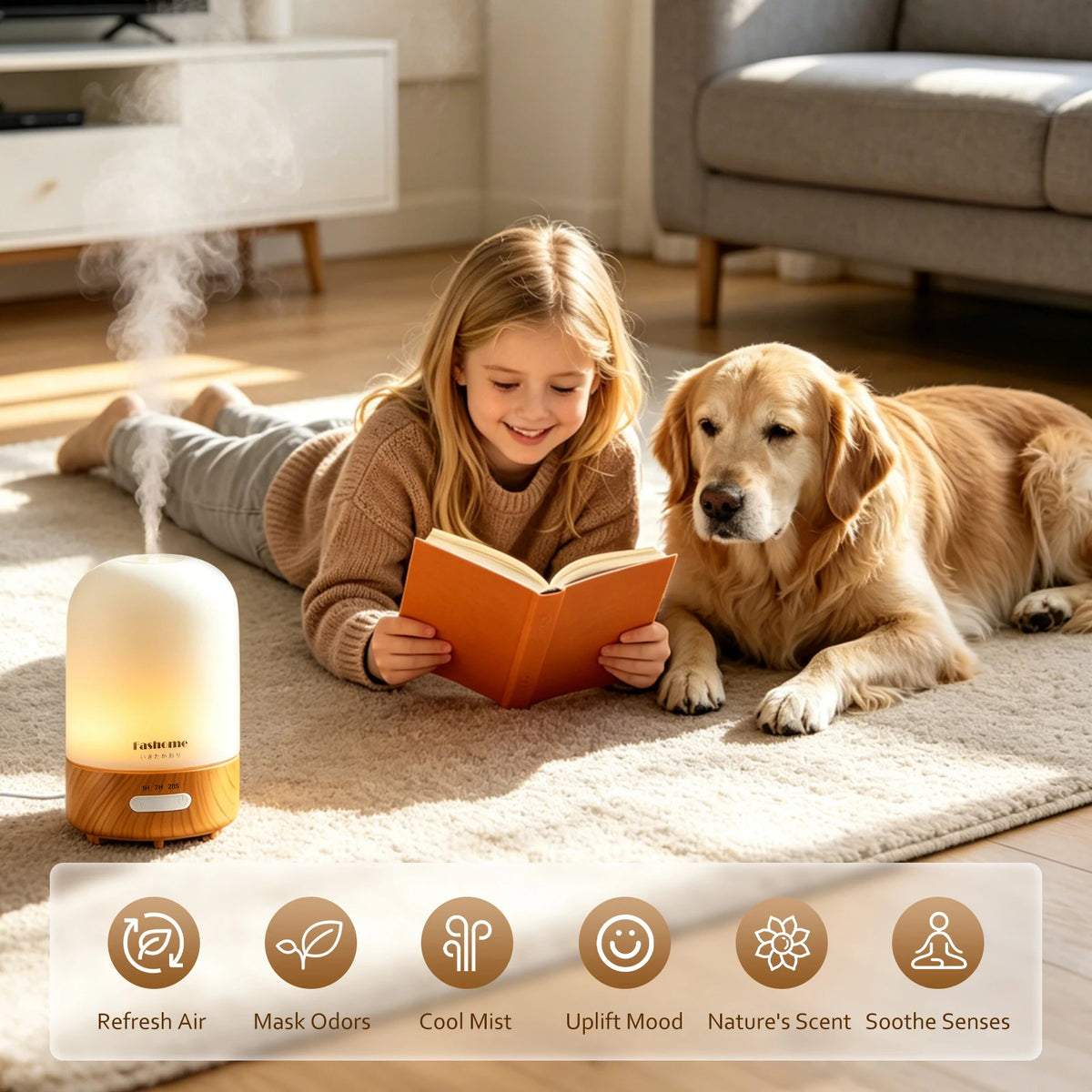 Fashome Glass Ultrasonic Aromatherapy Diffuser With Automatic Shutoff