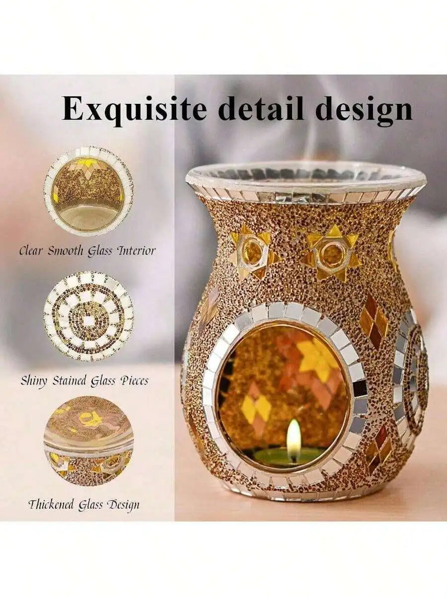 XMSJ Aromatherapy Diffuser Fragrance Warmer Glass Tealight Burners