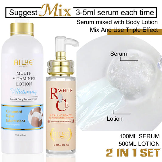 AILKE Multivitamin Body Lotion Whitening Dark Spots Removal Moisturizing