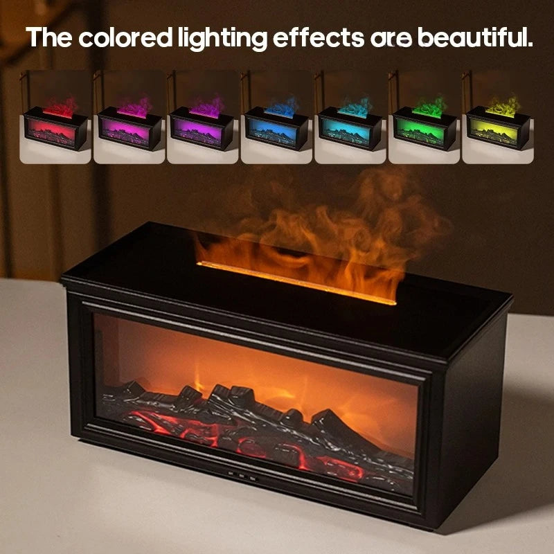 Kinscoter Simulated Fireplace Flame Aroma Diffuser Ultrasonic Humidifier Remote
