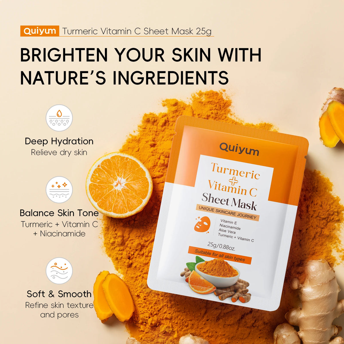 Quiyum Turmeric Vitamin C Complete Facial Skincare Gift Set