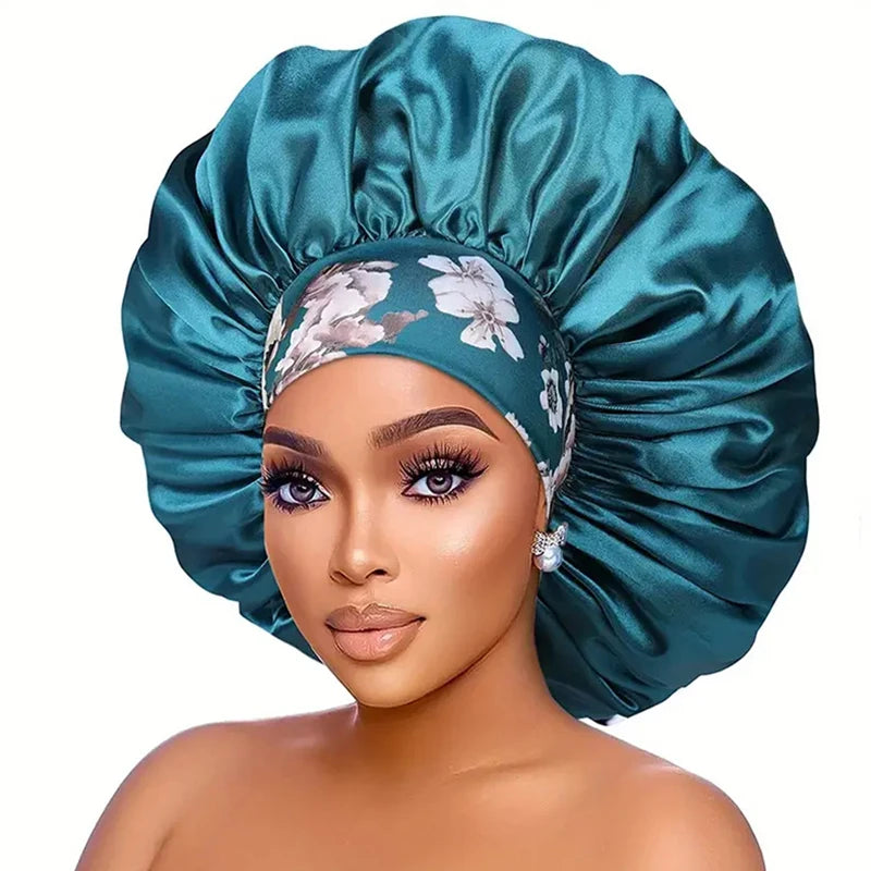 Silky Satin Hair Bonnet With Elastic Sleep Cap For Women