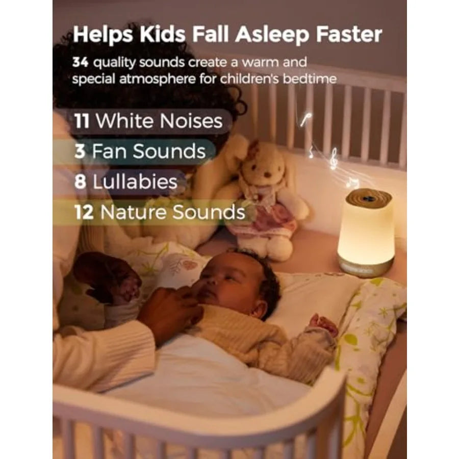 Baby White Noise Sound Machine With Night Light And 34 Soothing Sounds