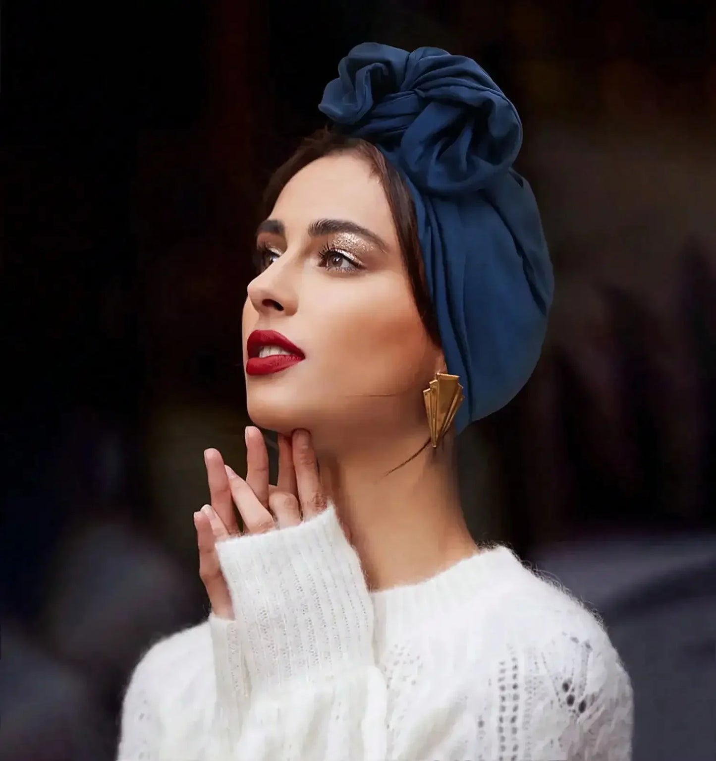 Vintage Soft French Turban Cotton Blend Head Wrap For Women