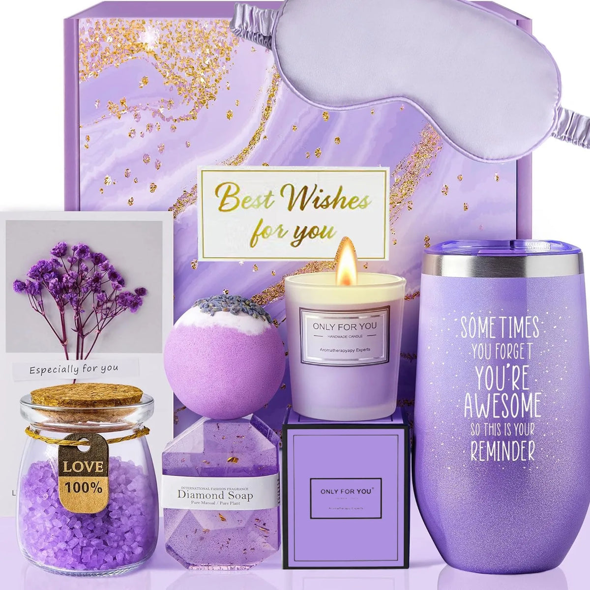 Lavender Spa Gift Basket Set For Women And Mothers
