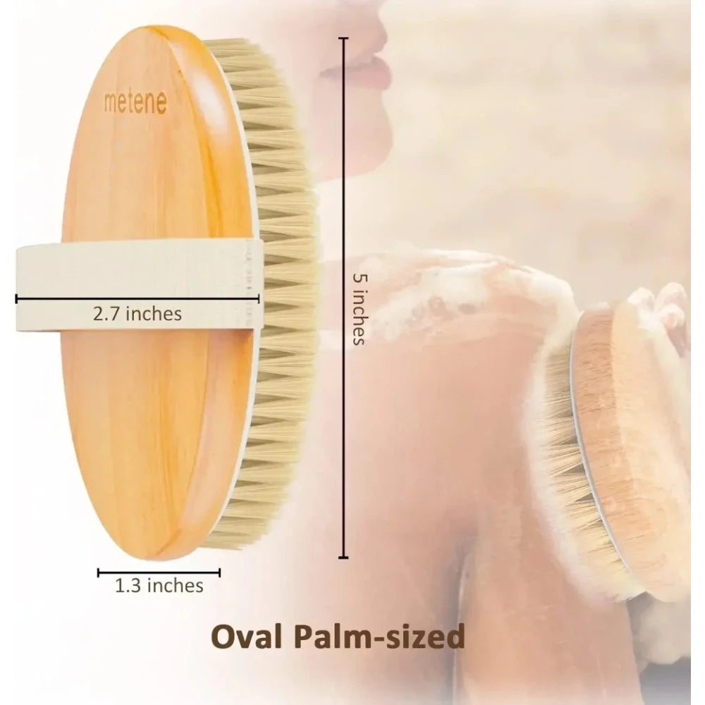 Natural Bristle Dry Body Brush For Effective Skin Exfoliation