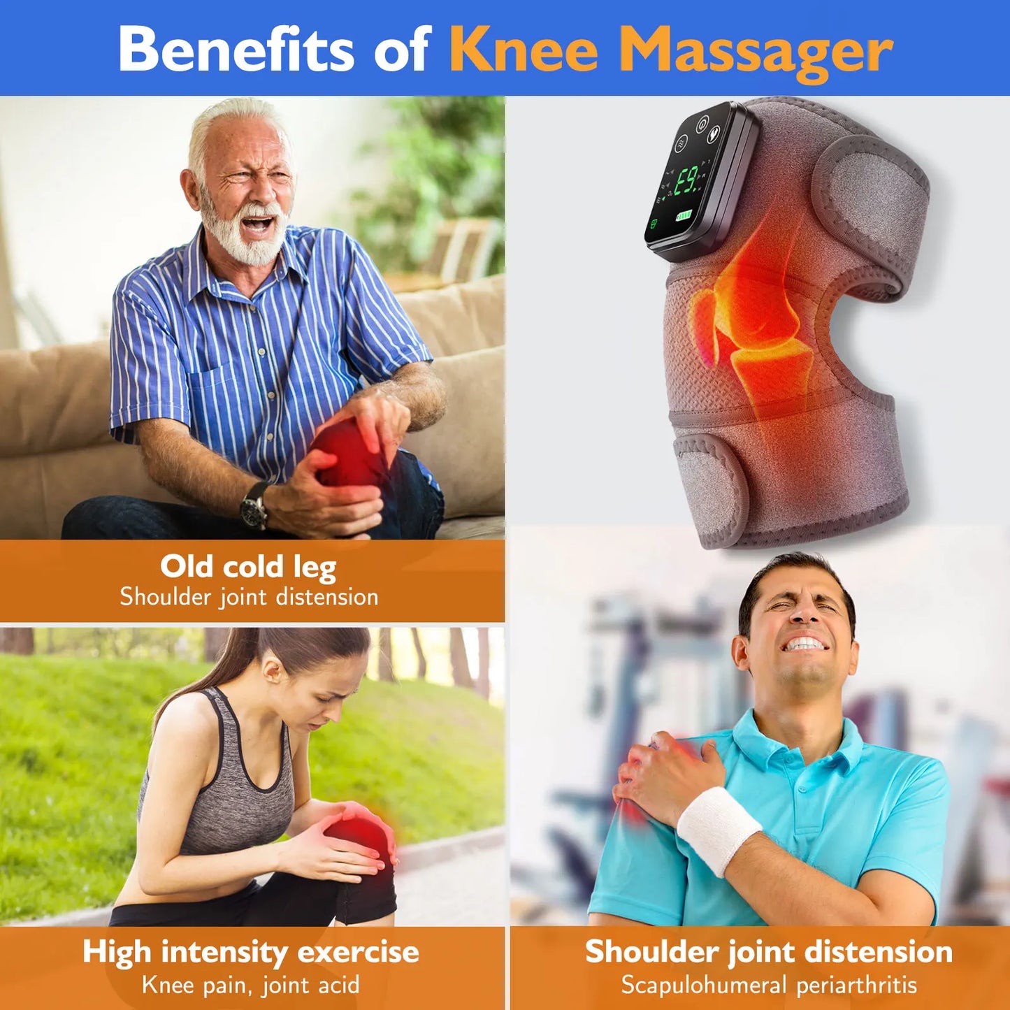 Hailicare 3 In 1 Cordless Thermal Knee Shoulder Massager