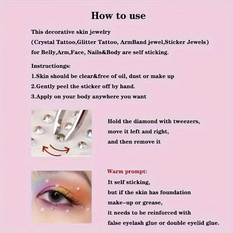 Clear 3D Water Drop Stickers For Stage Performance And Makeup