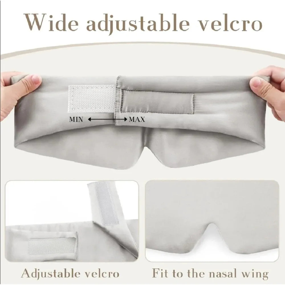Mulberry Silk Sleep Mask Full Blackout Adjustable Eye Mask