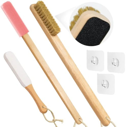 Silicone Shower Toe Gap Cleaning Brush With Long Handle