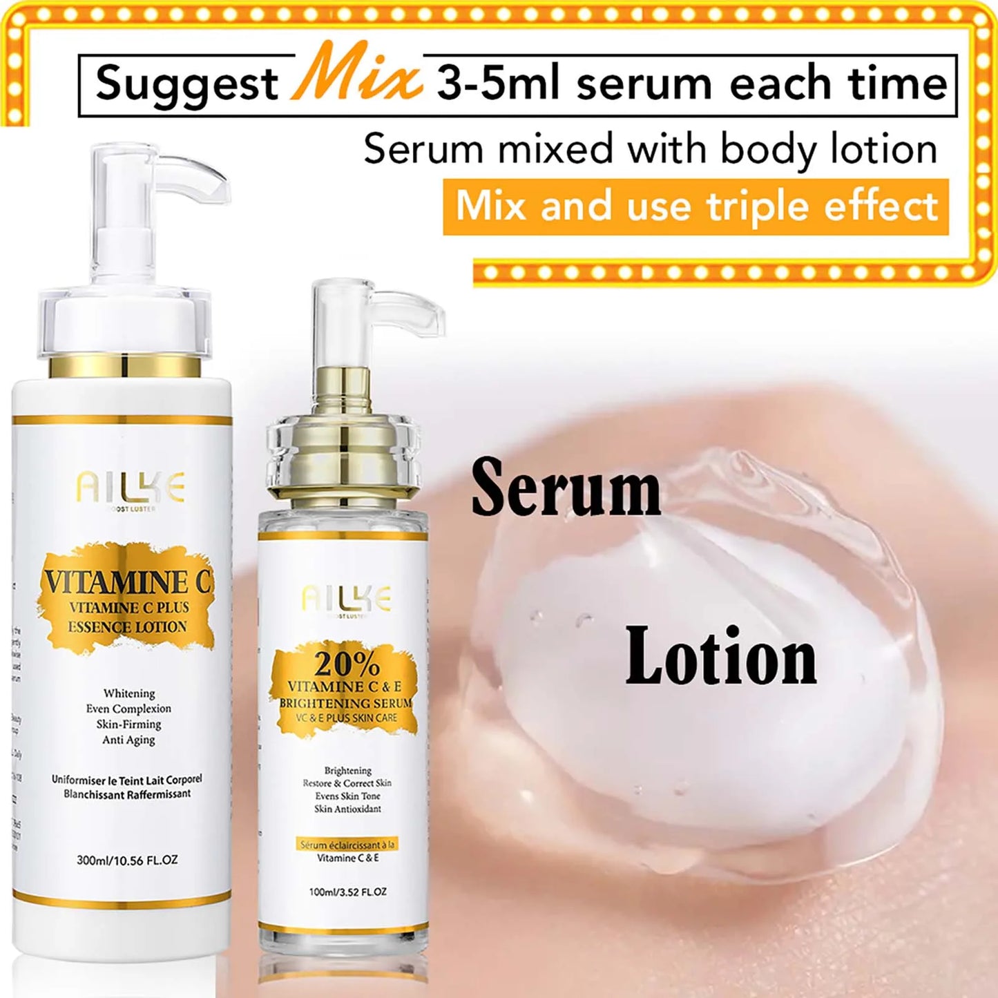 AILKE Vitamin C Set Brightening Skincare Kit For Radiant Complexion