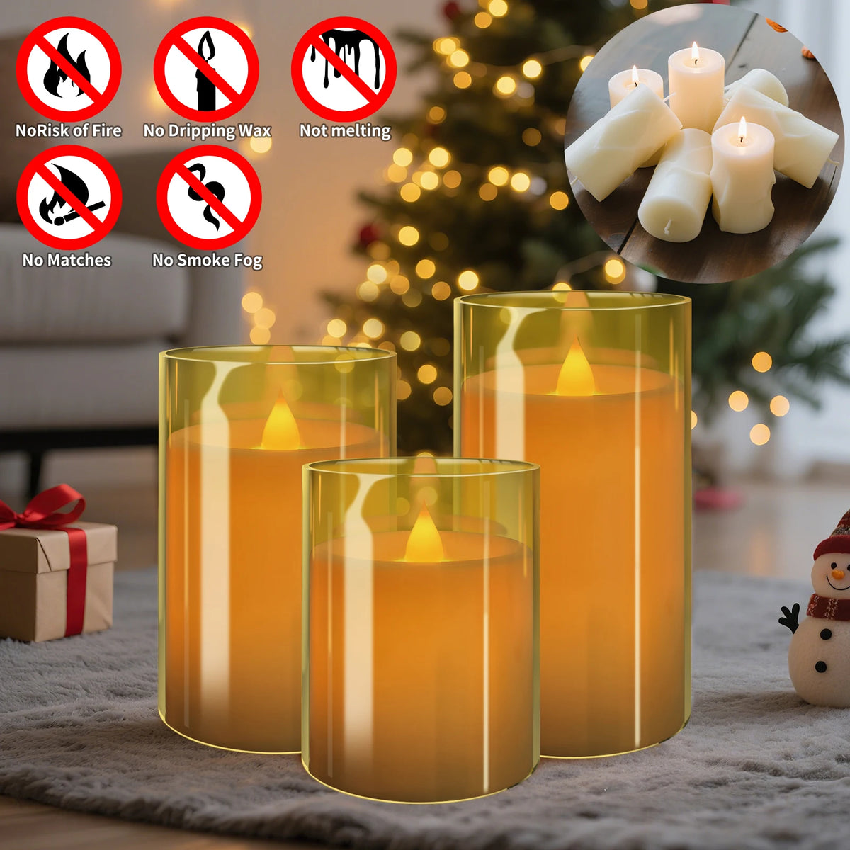 LED Flameless Battery Candles With Remote Timer For Home Decor