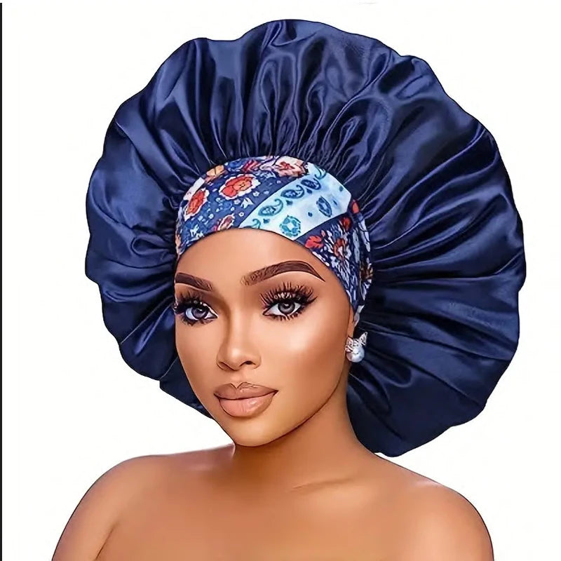 Silky Satin Hair Bonnet With Elastic Sleep Cap For Women