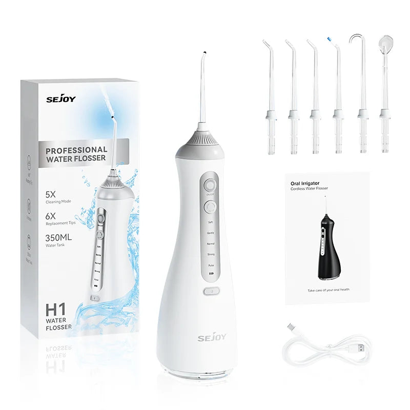 Sejoy Portable Cordless Water Flosser With Six Oral Cleaning Jets