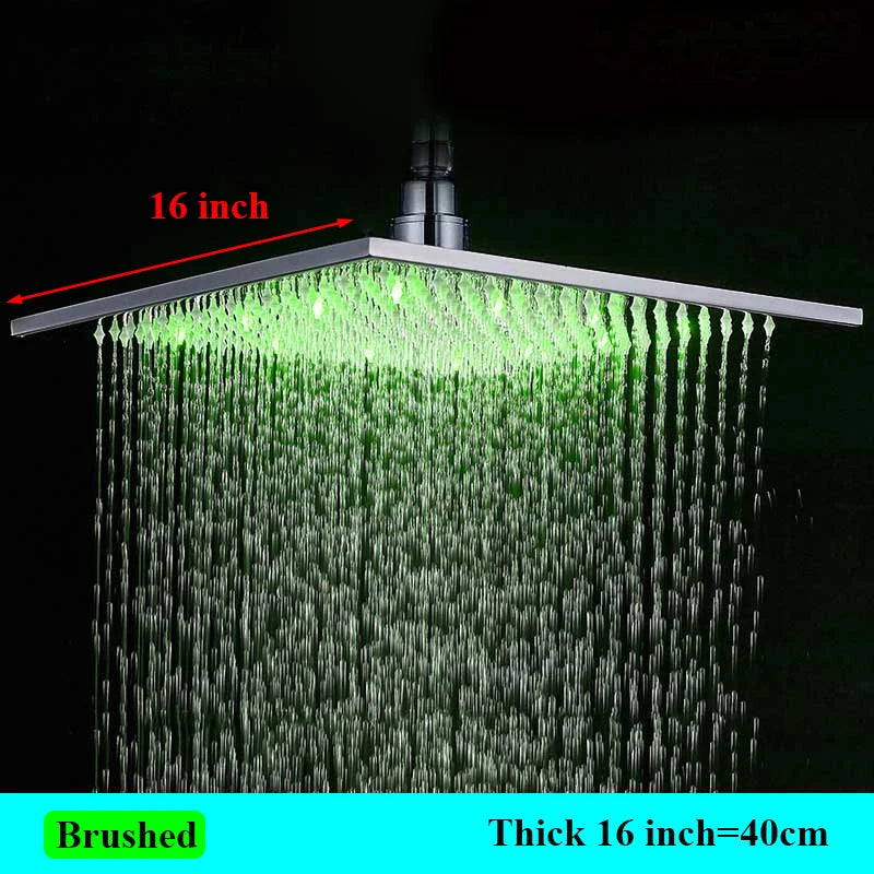 SHBSHAIMY LED Shower Head Rainfall Chrome Faucet Hydroelectric Power