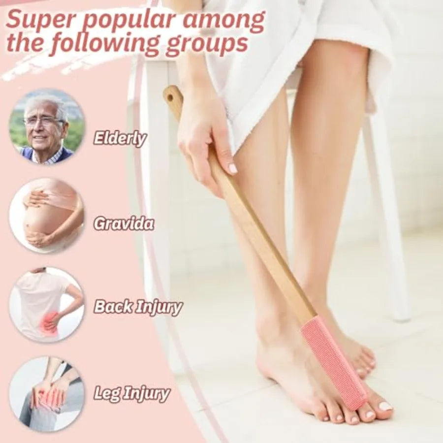 Silicone Shower Toe Gap Cleaning Brush With Long Handle