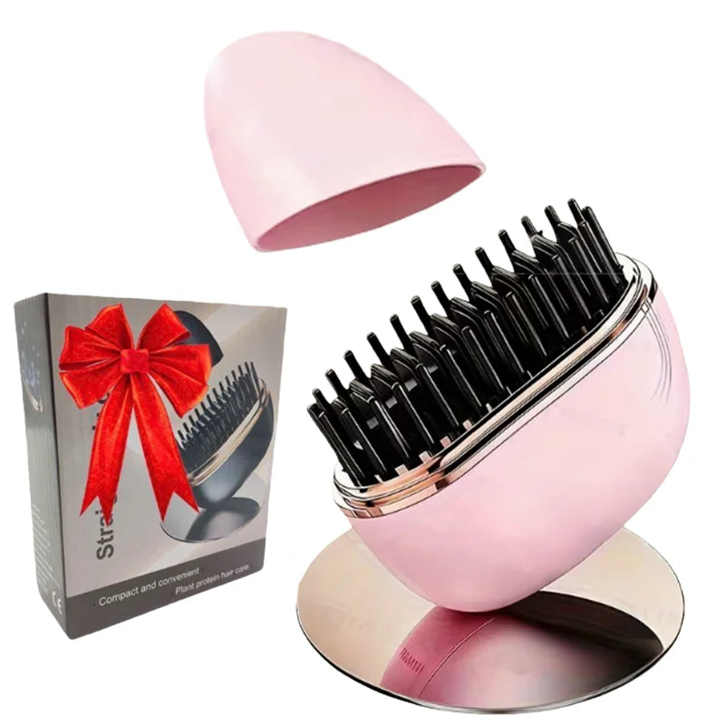 Zimir Portable Rechargeable Hair Straightener Brush With Temperature Control