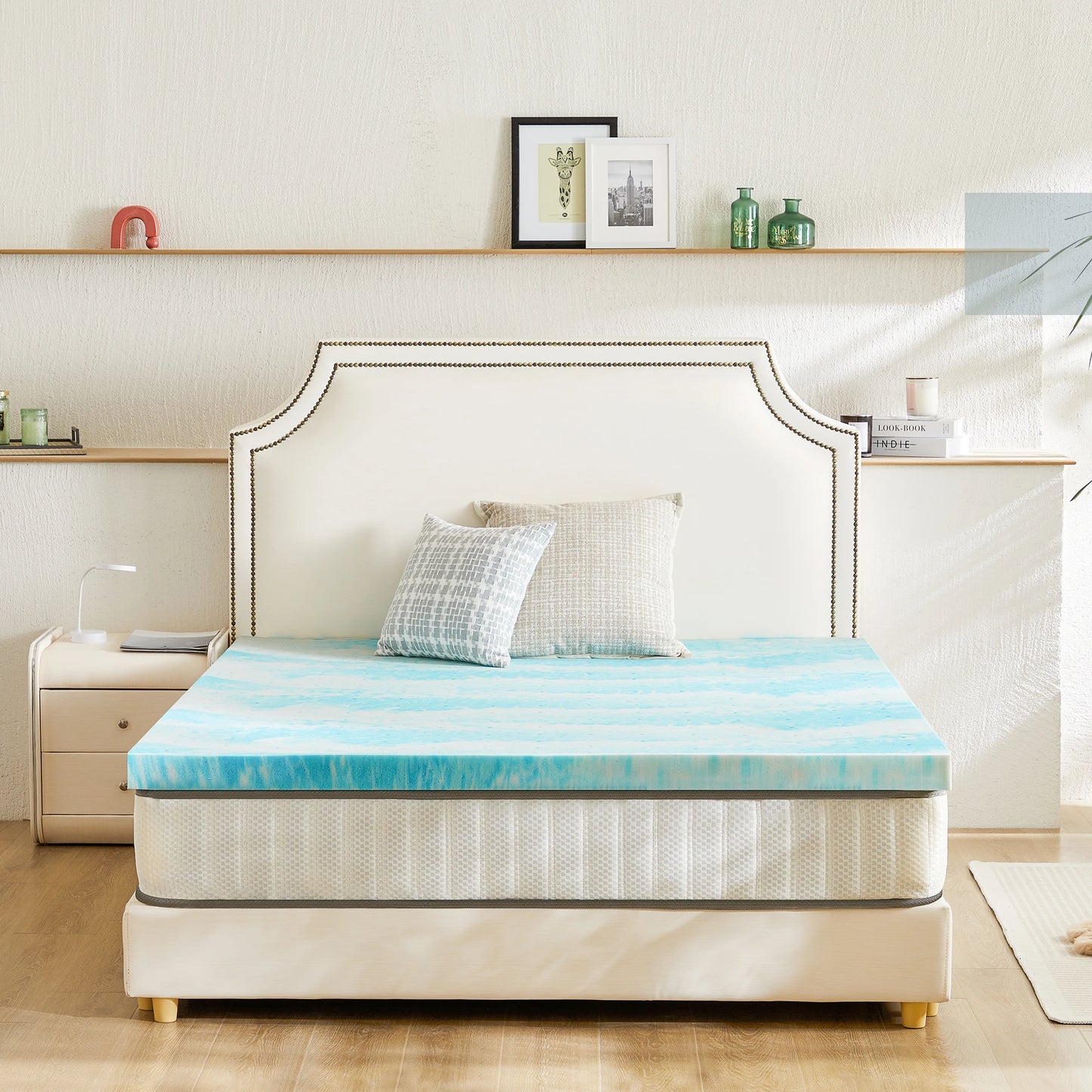 JHK Breathable Soft Gel Cooling Memory Foam Mattress Topper