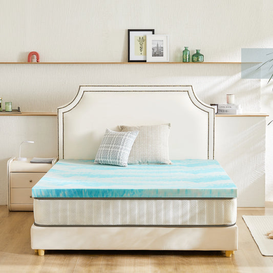 JHK Breathable Soft Gel Cooling Memory Foam Mattress Topper