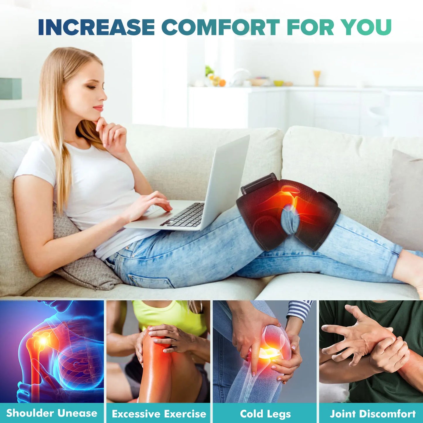 Hailicare Knee Heating Massager With Vibration Hot Compress