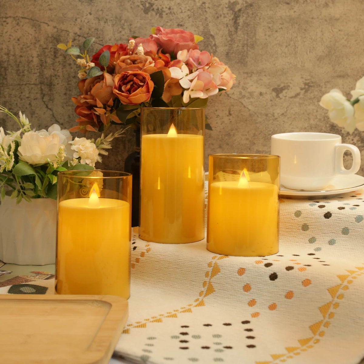LED Flameless Battery Candles With Remote Timer For Home Decor
