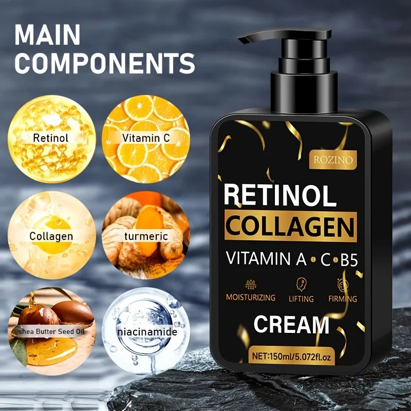 Retinol Collagen Face Cream Vitamin C B5 Anti Aging Moisturizer