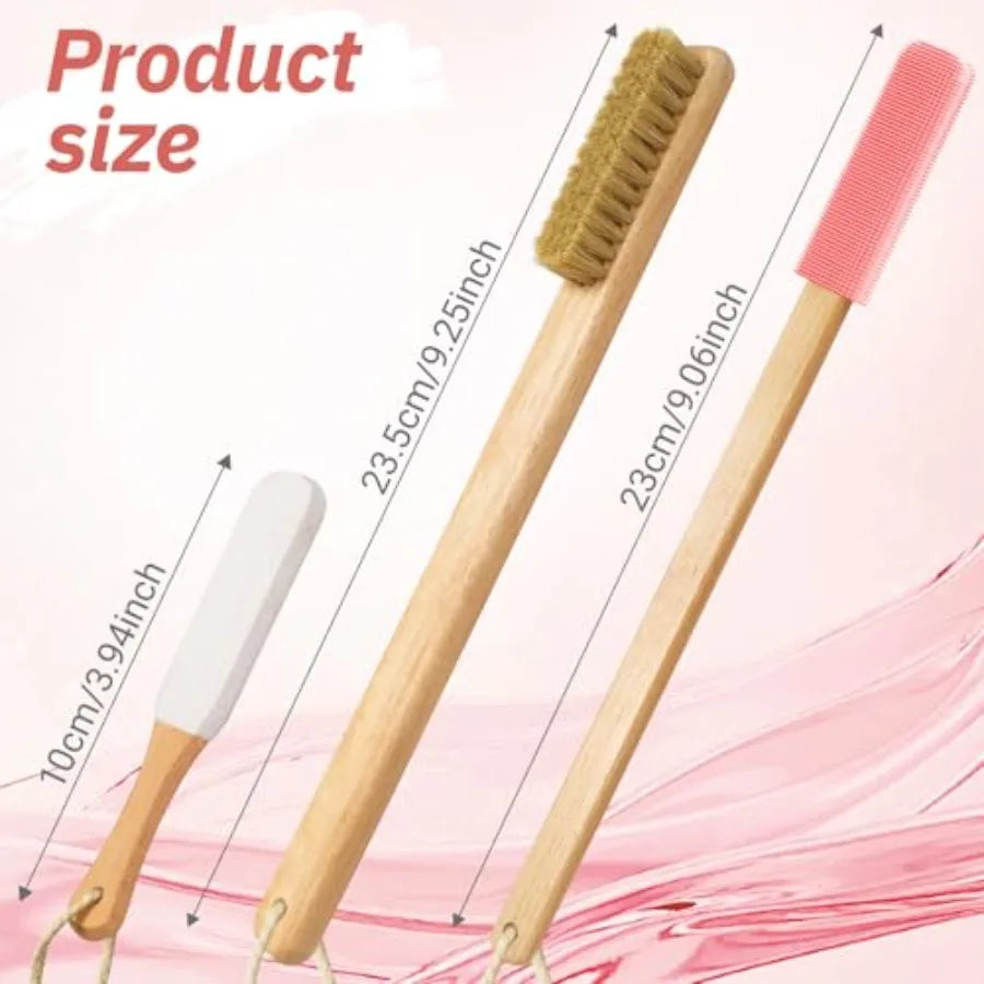 Silicone Shower Toe Gap Cleaning Brush With Long Handle
