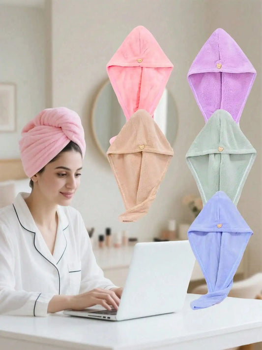 3 Pack Women's Quick Dry Hair Turban Polyester Turbans