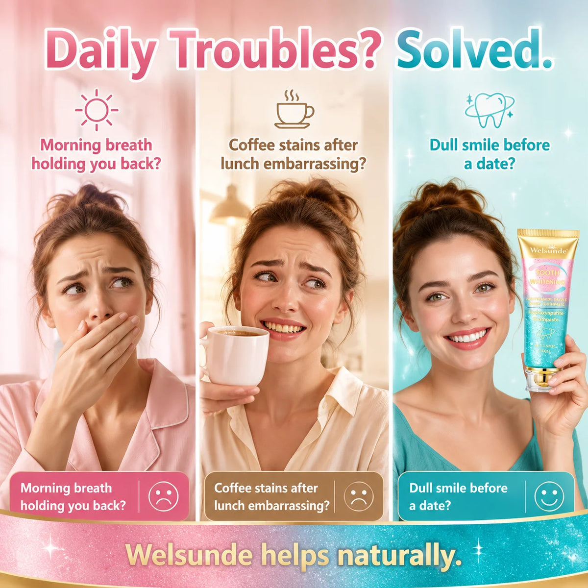 Welsunde Teeth Whitening Nicotinamide Toothpaste For Fresh Breath