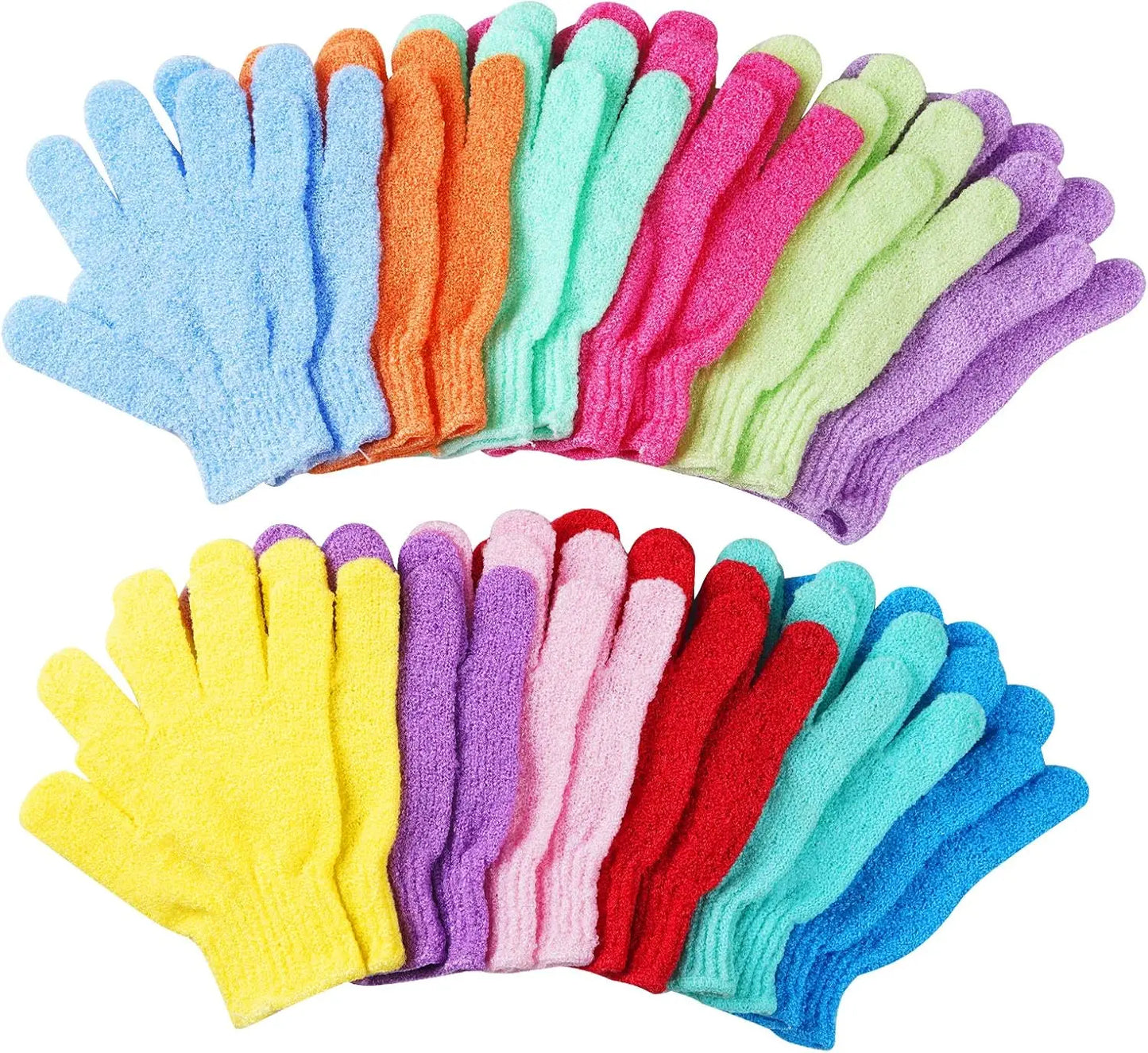 24 Pack Exfoliating Bath Gloves For Daily Body Scrubbing