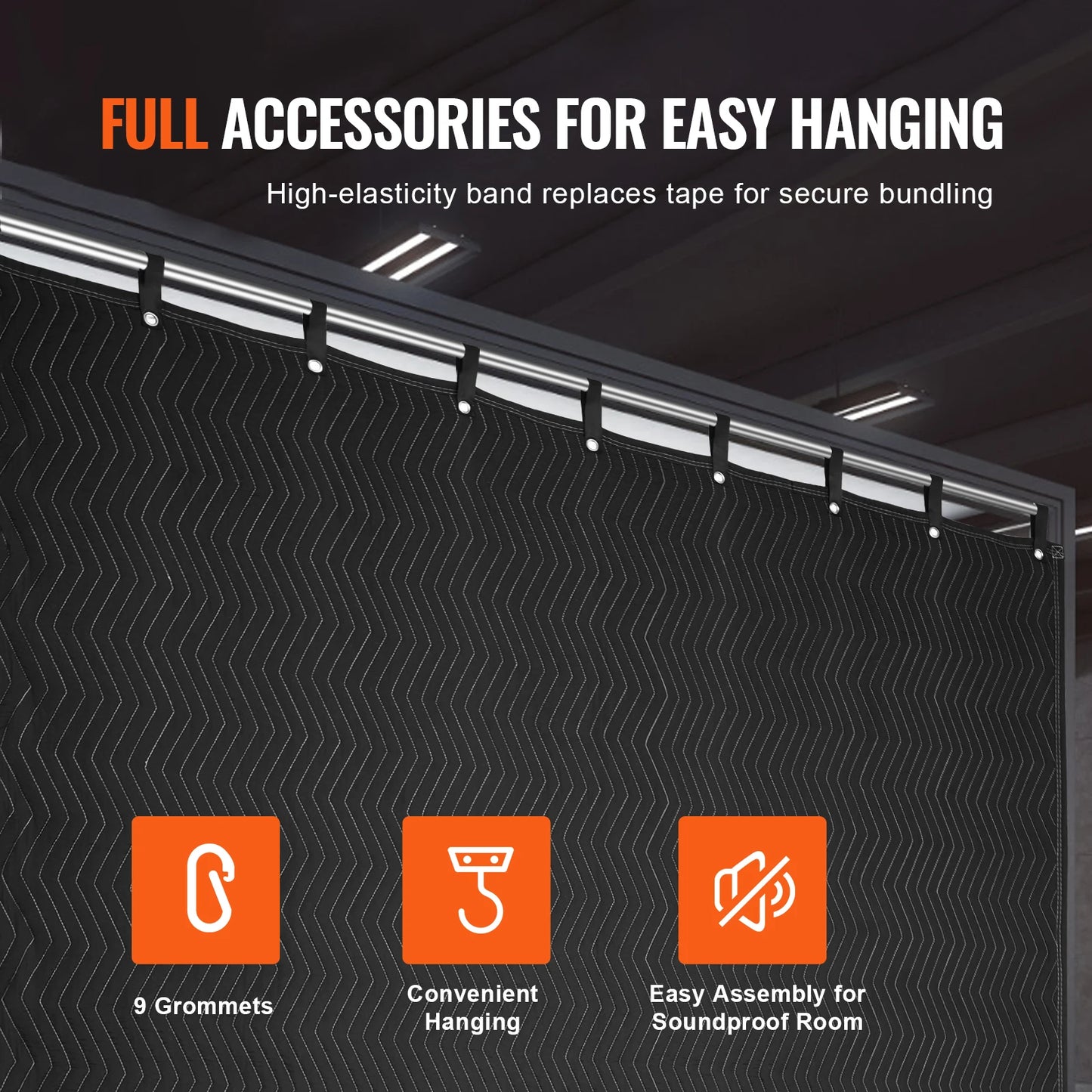 SucceBuy Acoustic Sound Dampening Blanket With Grommets For Studios