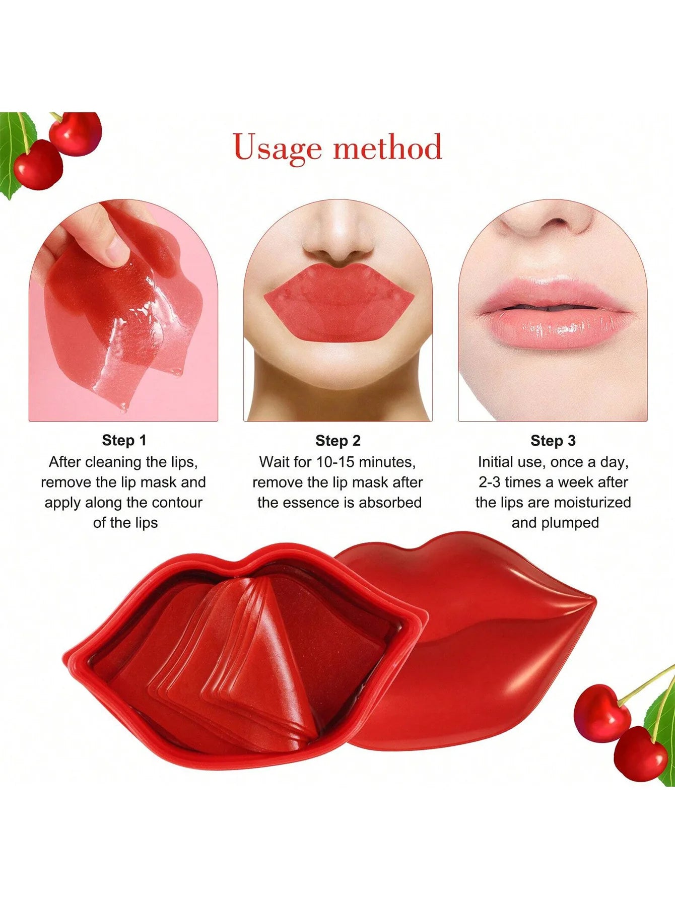 Yocity Cherry Collagen Jelly Lip Mask Patches For Deep Hydration