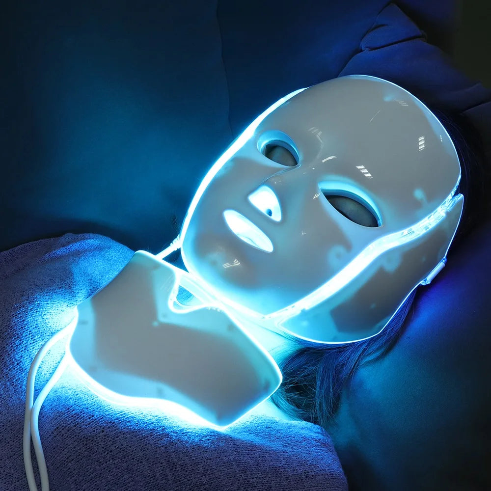 Iebilif 7 Color LED Face Mask Photon Red Light Therapy Anti Aging