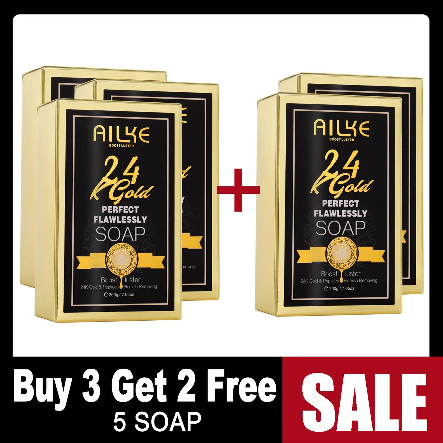 AILKE 24K Gold Skin Care Whitening Facial Cleanser For Unisex