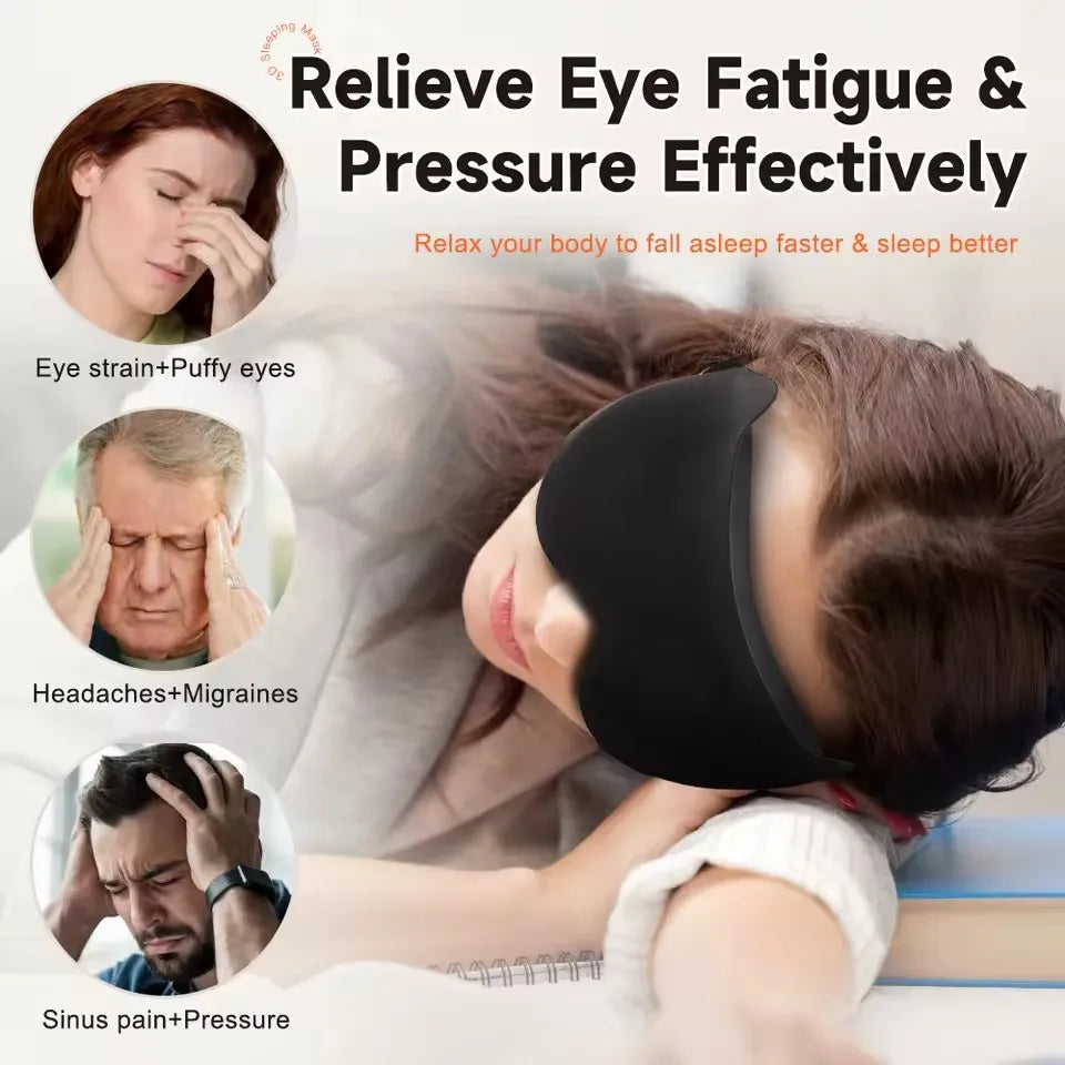 3D Contoured Sleeping Mask Light Blocking Eye Cover For Travel