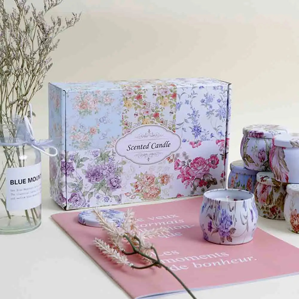 Soy Wax Scented Candles Gift Set with Essential Oils