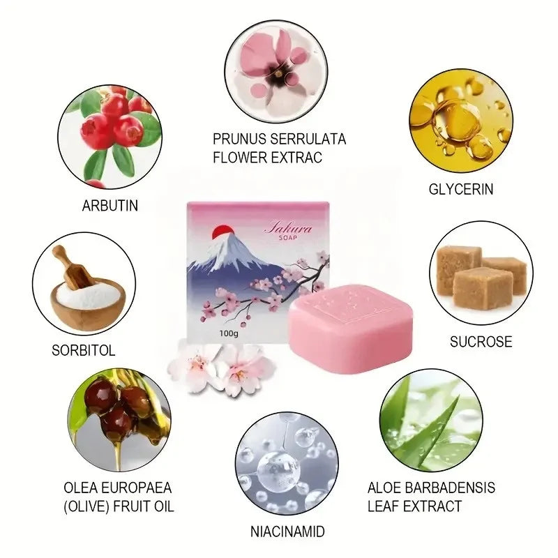 Zudaifu Sakura Bar Soap Deep Cleansing Hydrating For Whole Body