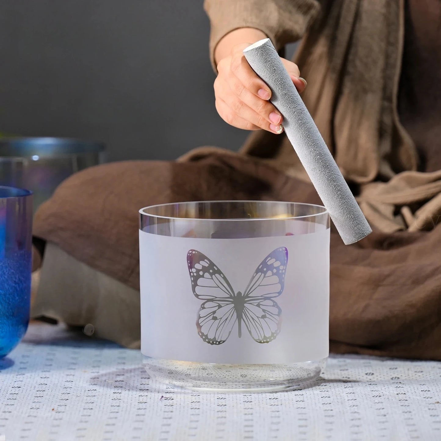 CVNC Butterfly Cosmic Crystal Singing Bowl for Meditation and Healing