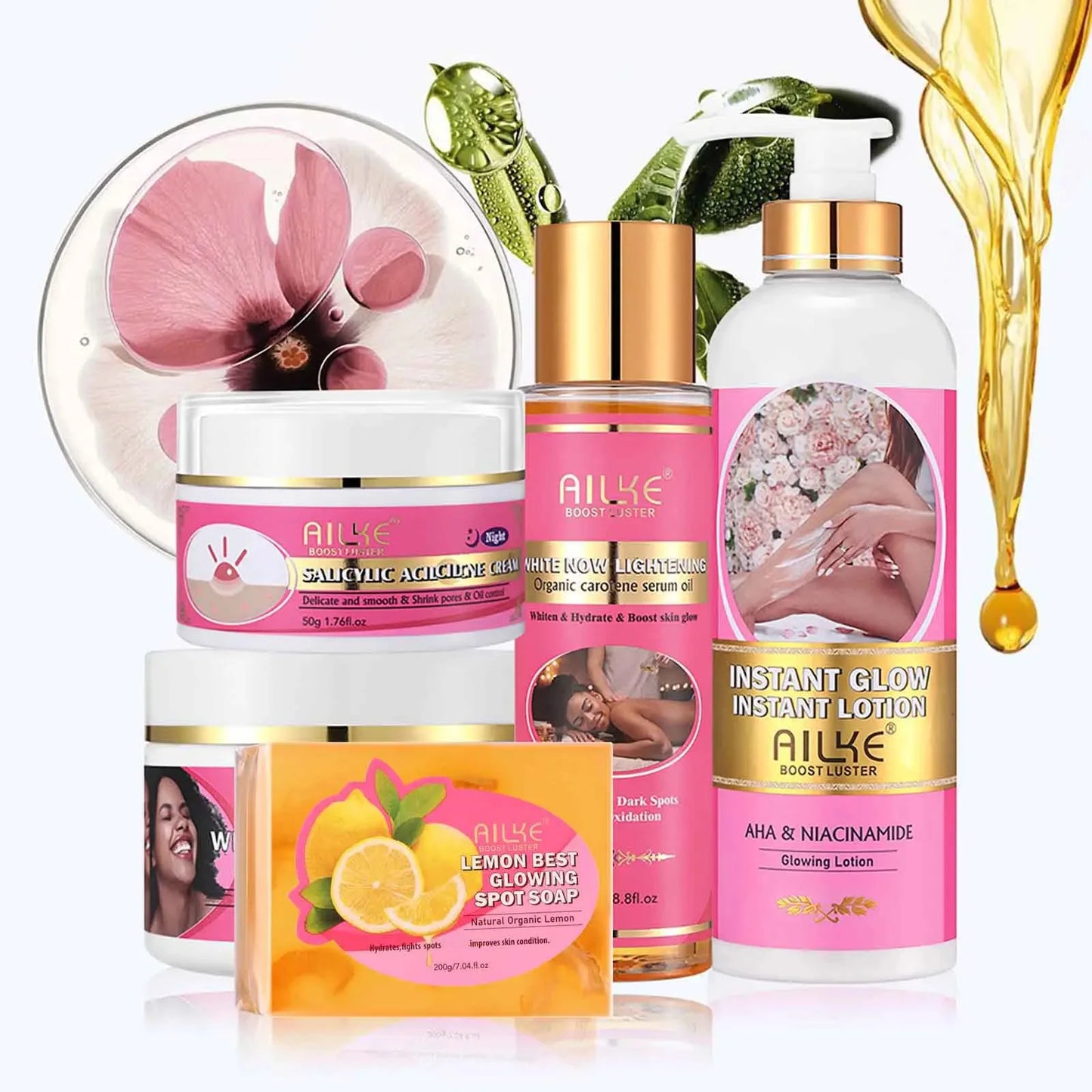 AILKE Natural Skin Brightening Set for Acne and Dark Spots