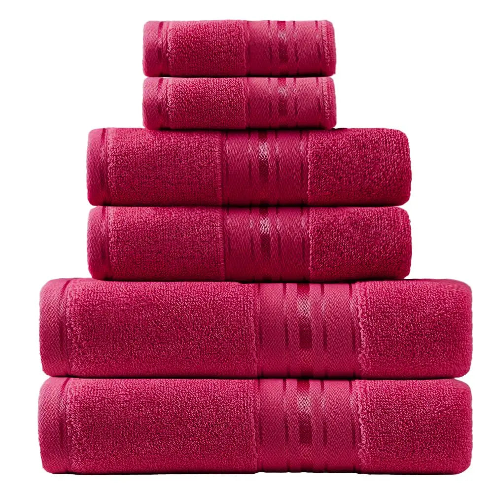 Luxury 6 Piece 100 Percent Cotton Turkish Towel Collection