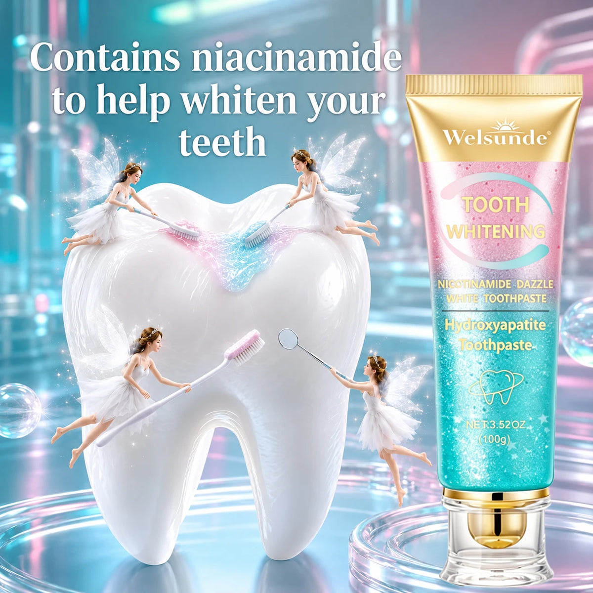 Welsunde Teeth Whitening Nicotinamide Toothpaste For Fresh Breath