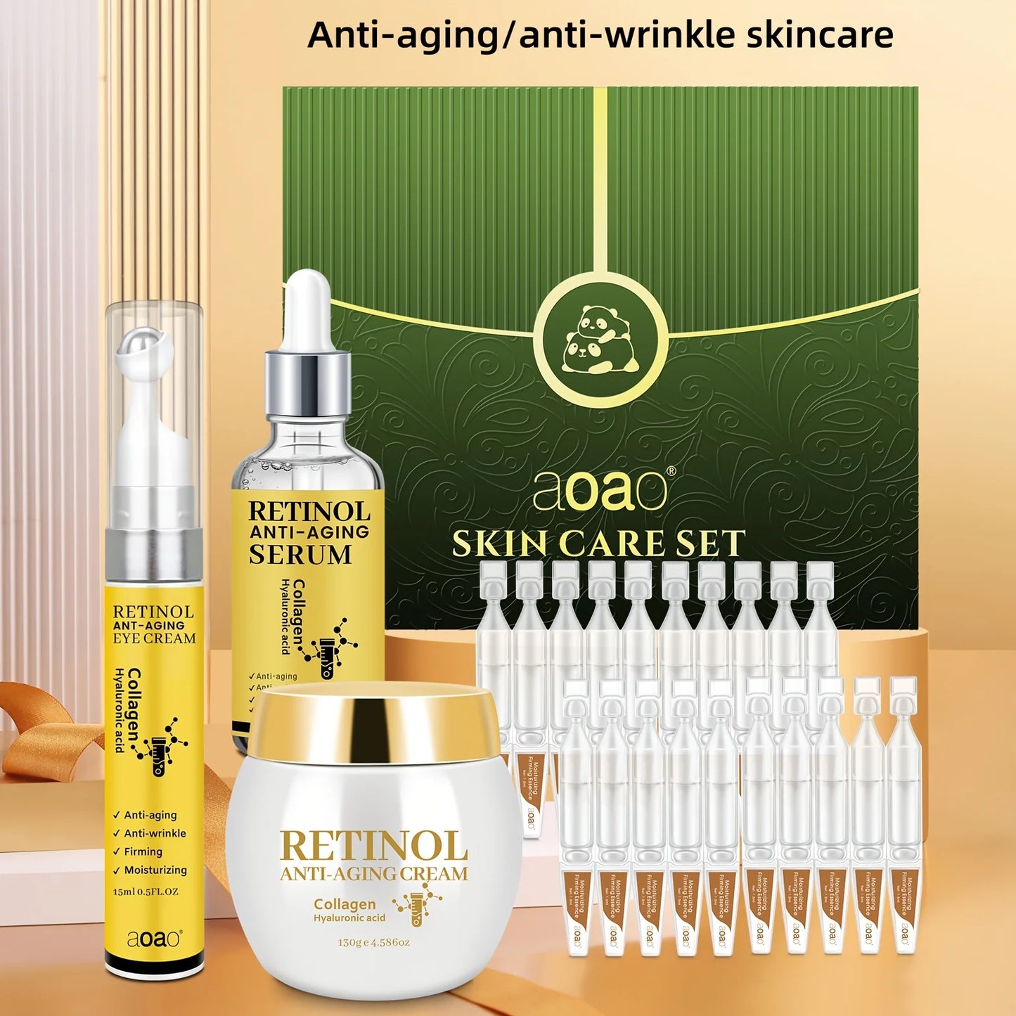 Aoao Retinol Essence Cream and Collagen Moisturizer Set for Hydration