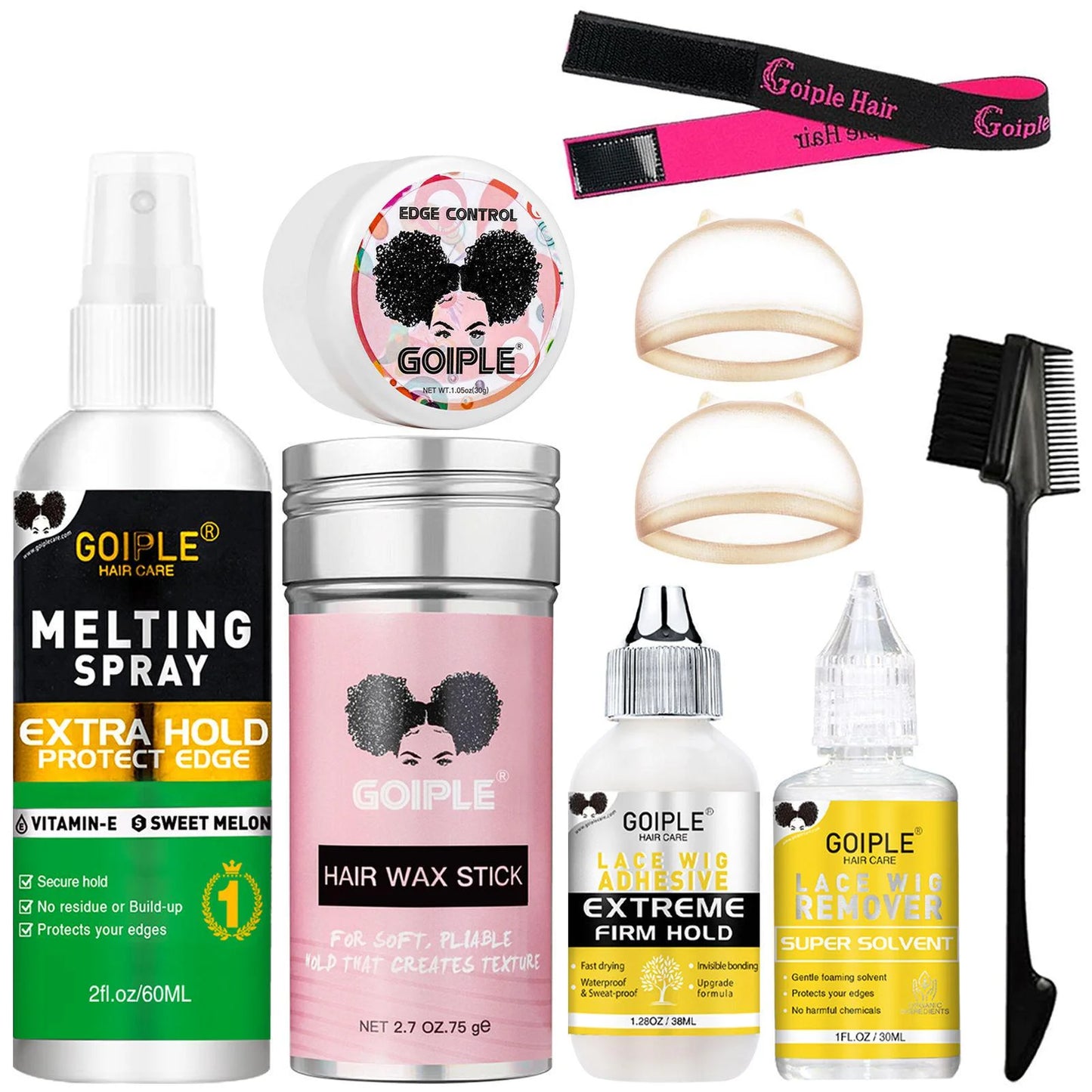 Goiple Complete Wig Install Kit With Lace Glue Melting Spray