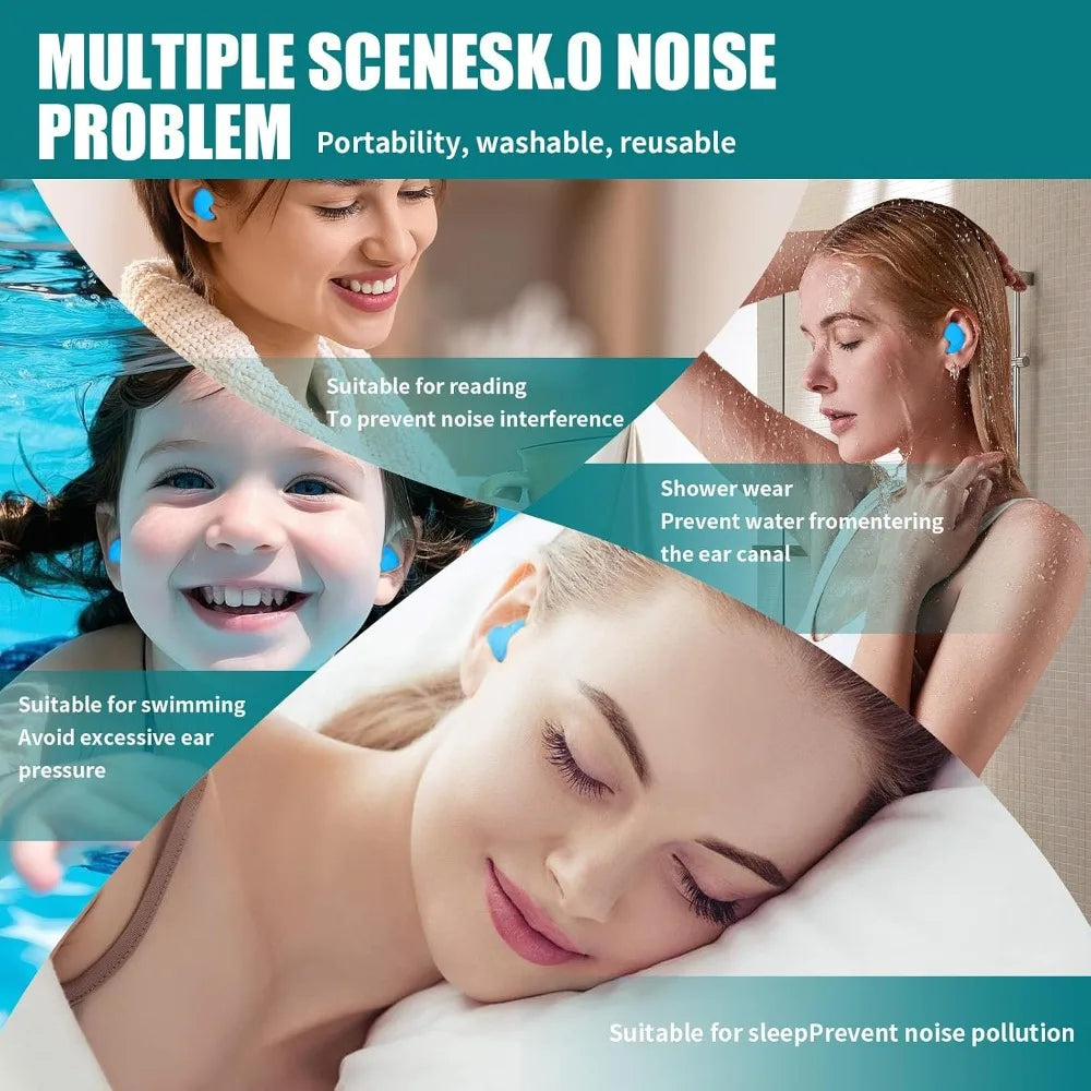Moldable Silicone Ear Plugs For Sleeping Noise Cancelling Reusable